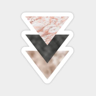 Textured marble and rose gold triangles Sticker